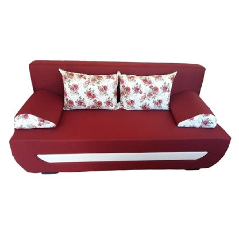 Canapea trendy rosu extensibila cu saltea Pocket si lada de depozitare