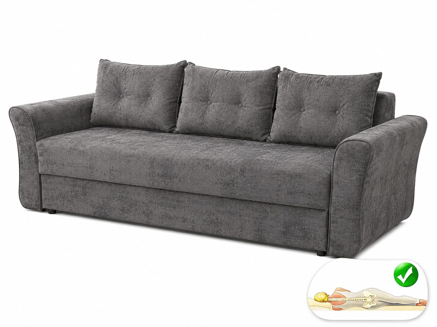 Canapea Venus, Pocket, UltraSleep, extensibila, 3 locuri, 235 cm x 100cm x 80 cm