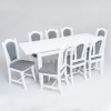 Set Regal si Vlad alb masa cu 8 scaune de lemn >>Mobila Croma