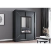 Dulap usi culisante gri antracit si oglinda