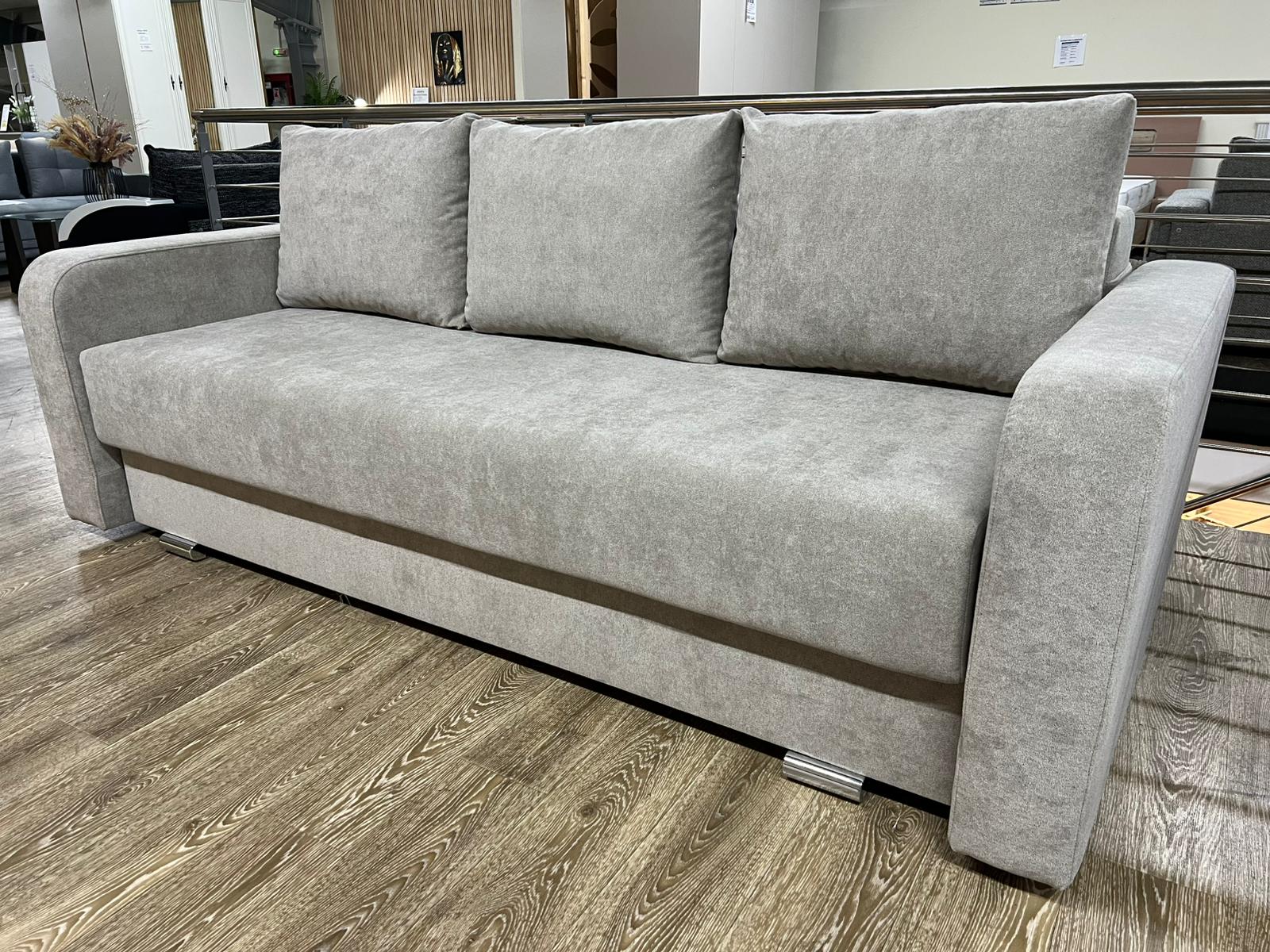 Canapea extensibilă Viena YSN, 3 locuri, sistem Lift, saltea Relaxa Standard, 225x107 cm, spațiu dormit 191x150 cm, gri