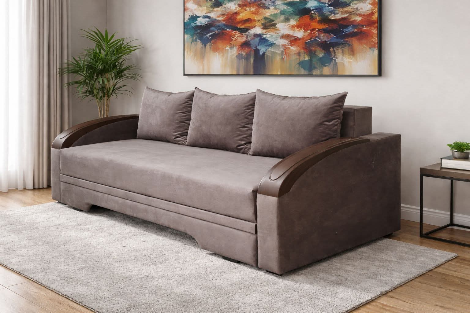 Canapea Prima Lux - Dimensiuni cu brate 221 x 96 cm, Extensibilă 150 x 191 cm, Lada de depozitare ,Sistem deschidere: Rabatare, Dimensiune cu variabilitate +/- 1,2 cm - imagine 2